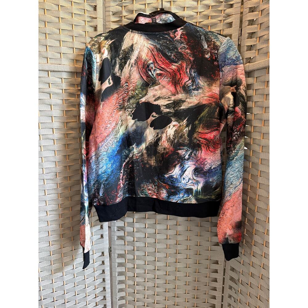 Vertigo Collection Bomber Jacket Abstract Print XS Zip Front Long Sleeve NWT - Picture 8 of 14